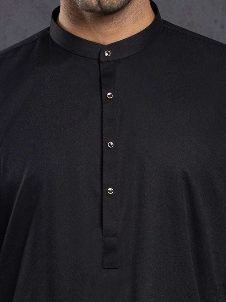 Blended Black Kurta Trouser - J. Junaid Jamshed