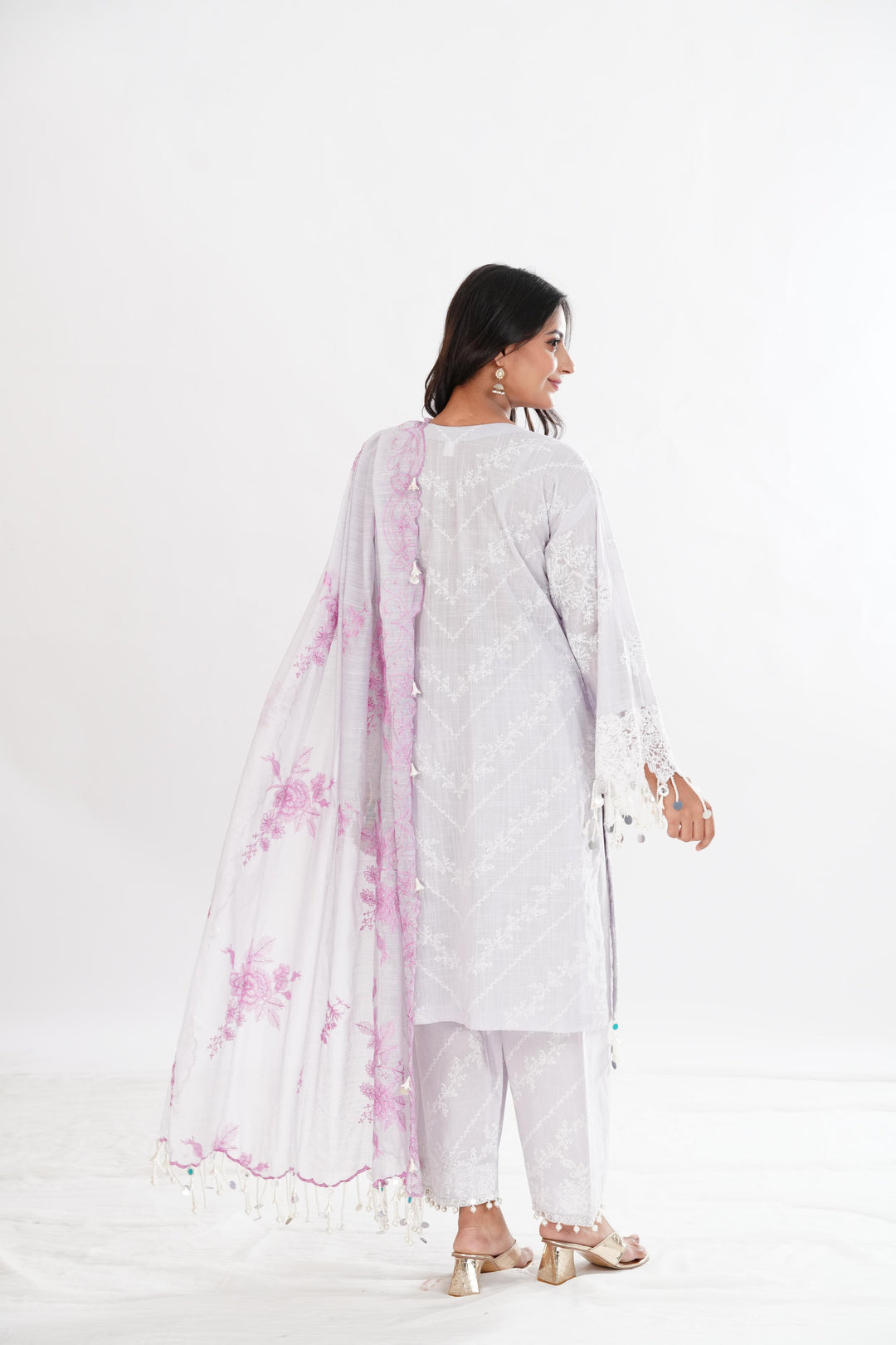 Light Purple Luxury Lawn Stitched Suit - Sana Safinaz