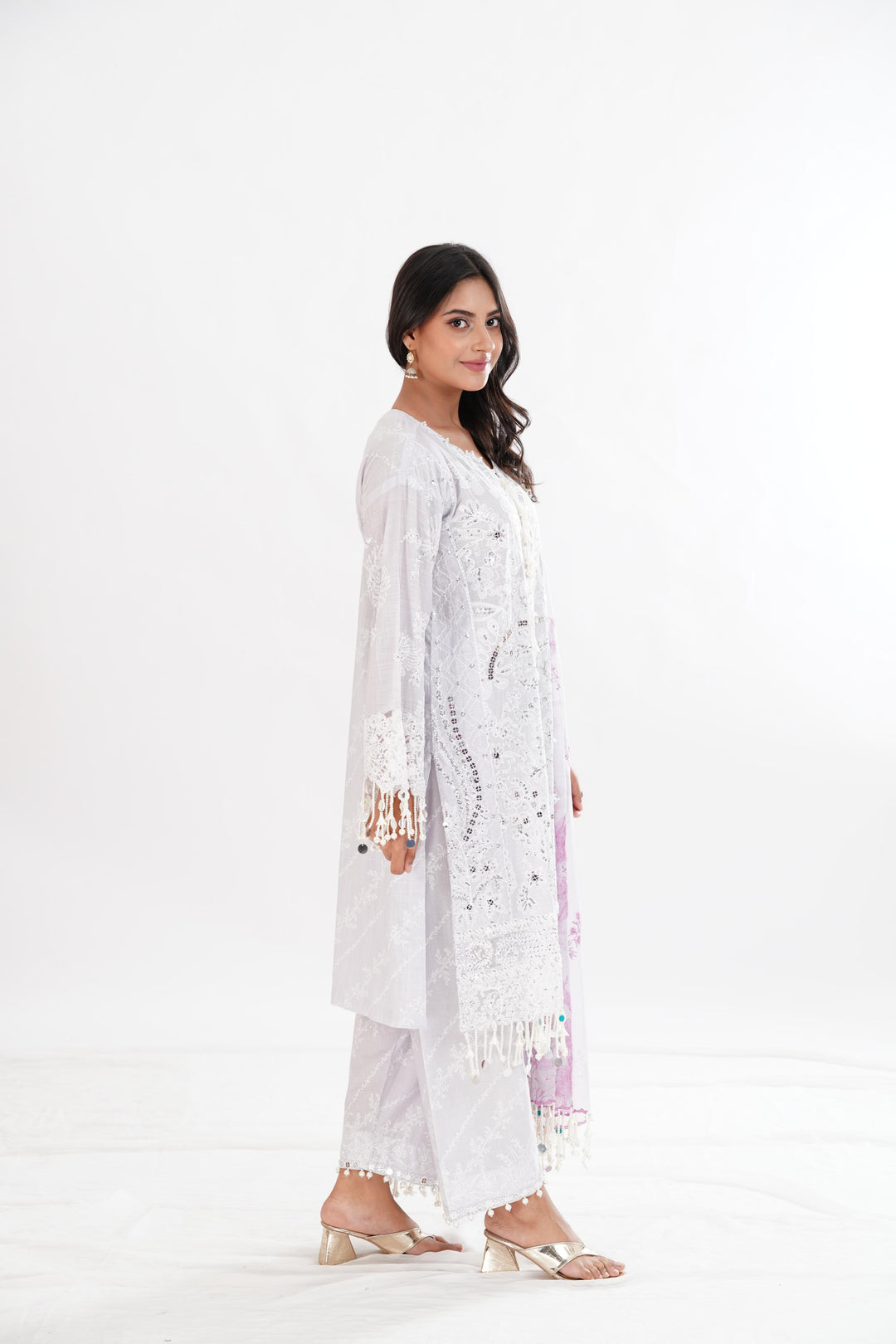 Light Purple Luxury Lawn Stitched Suit - Sana Safinaz