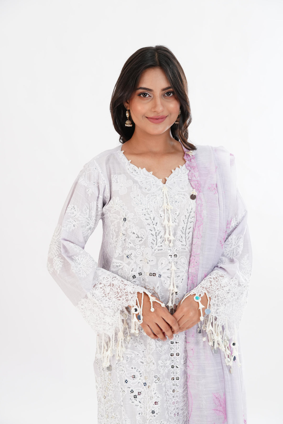 Light Purple Luxury Lawn Stitched Suit - Sana Safinaz