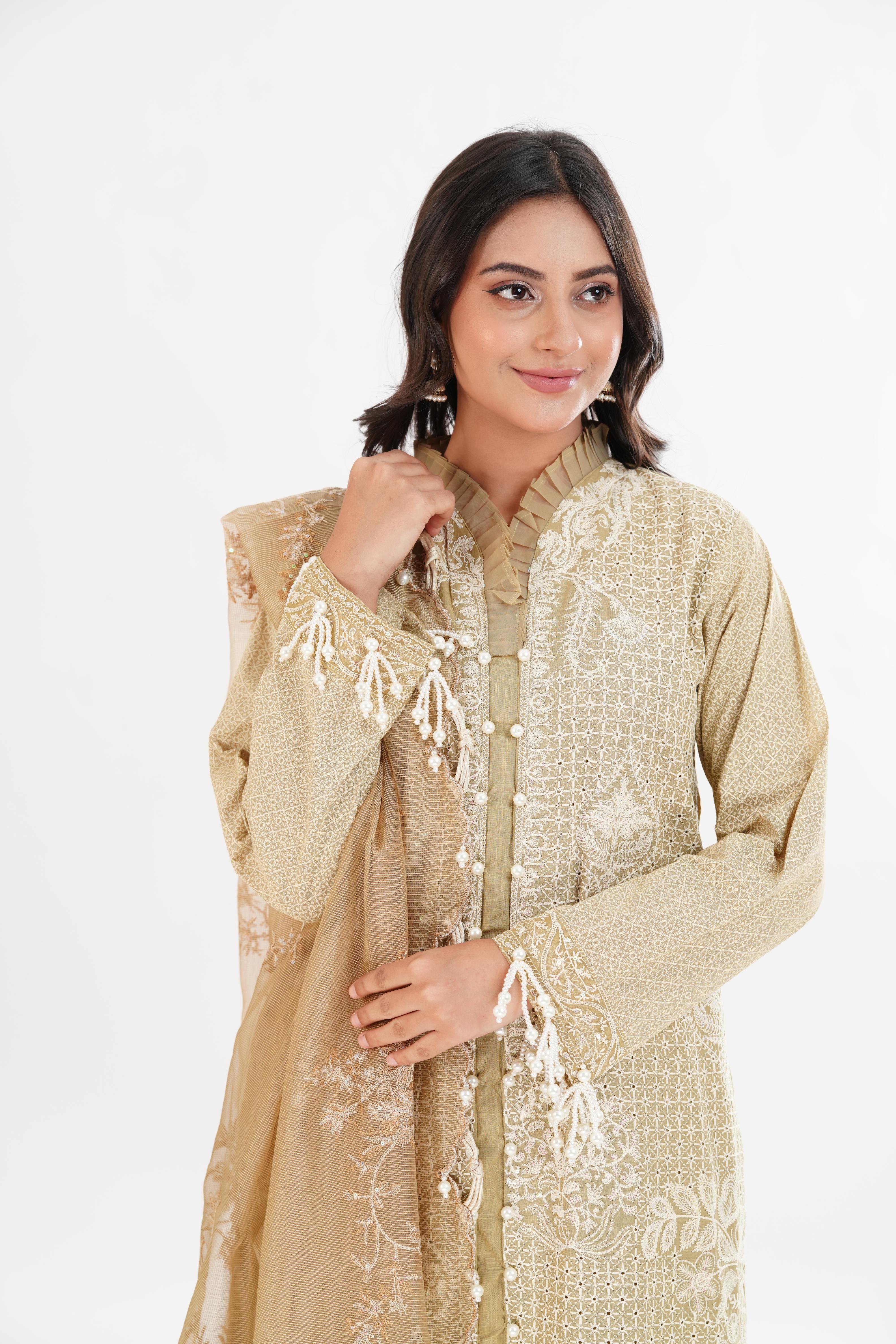 Skin Luxury Lawn Stitched Suit - Sana Safinaz – Janan