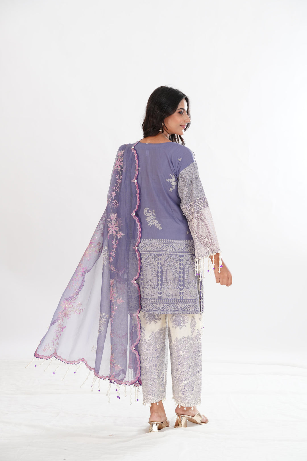 Purple Luxury Lawn Stitched Suit - Sana Safinaz
