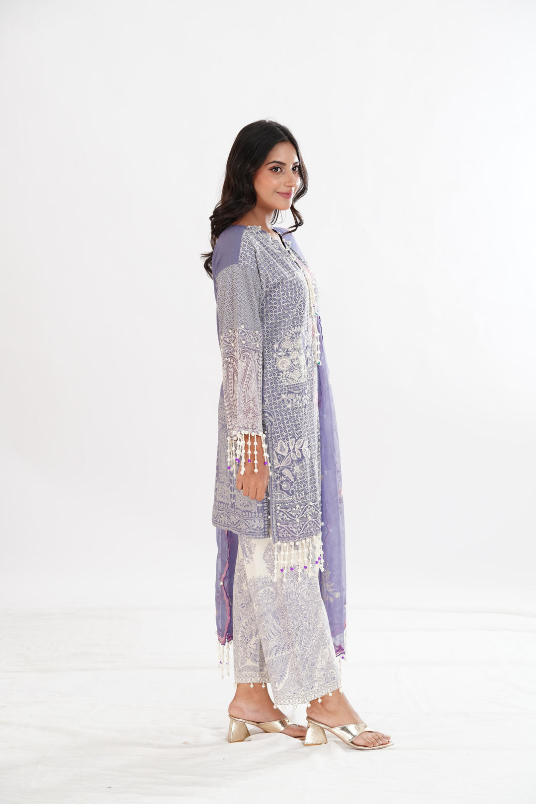 Purple Luxury Lawn Stitched Suit - Sana Safinaz