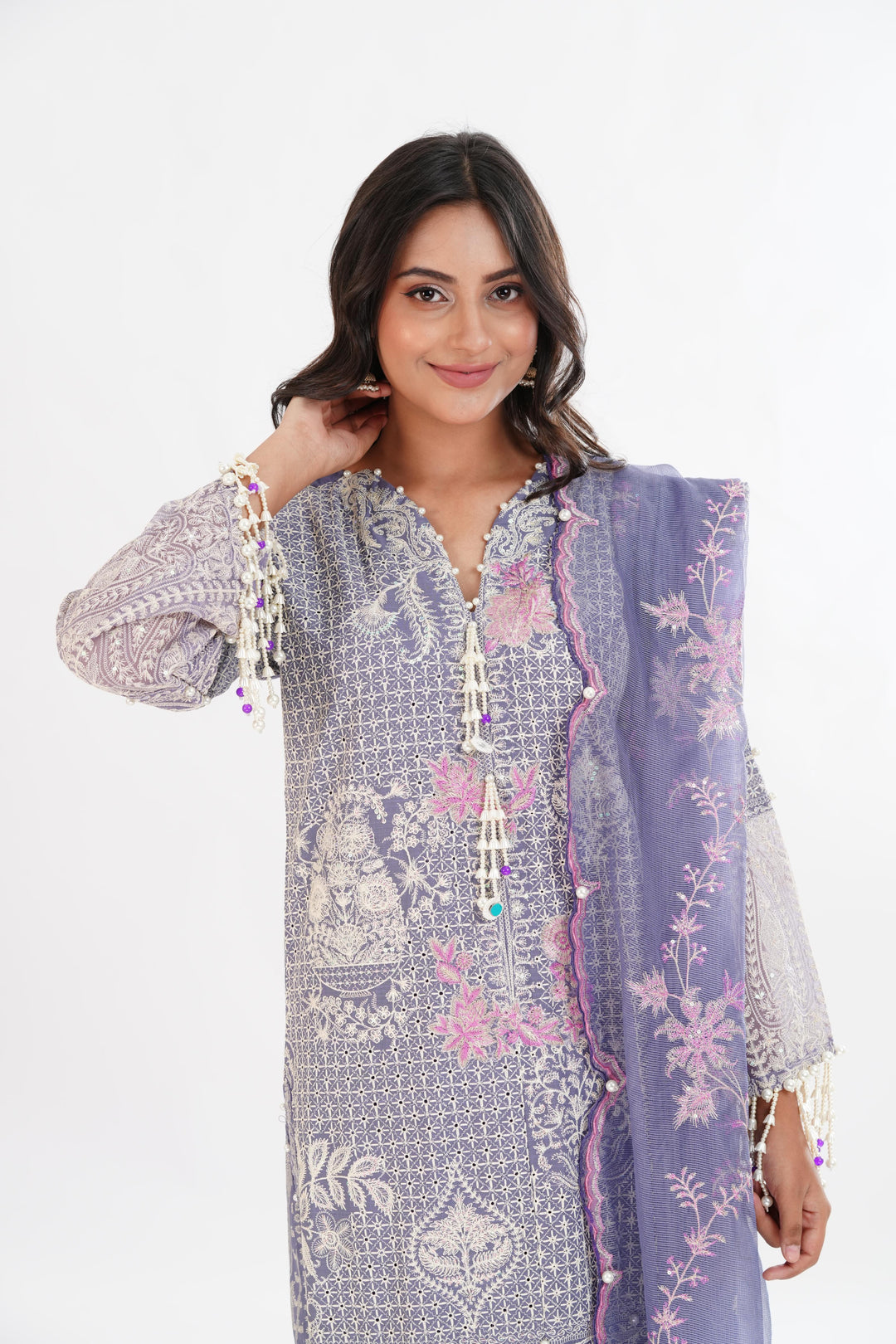 Purple Luxury Lawn Stitched Suit - Sana Safinaz