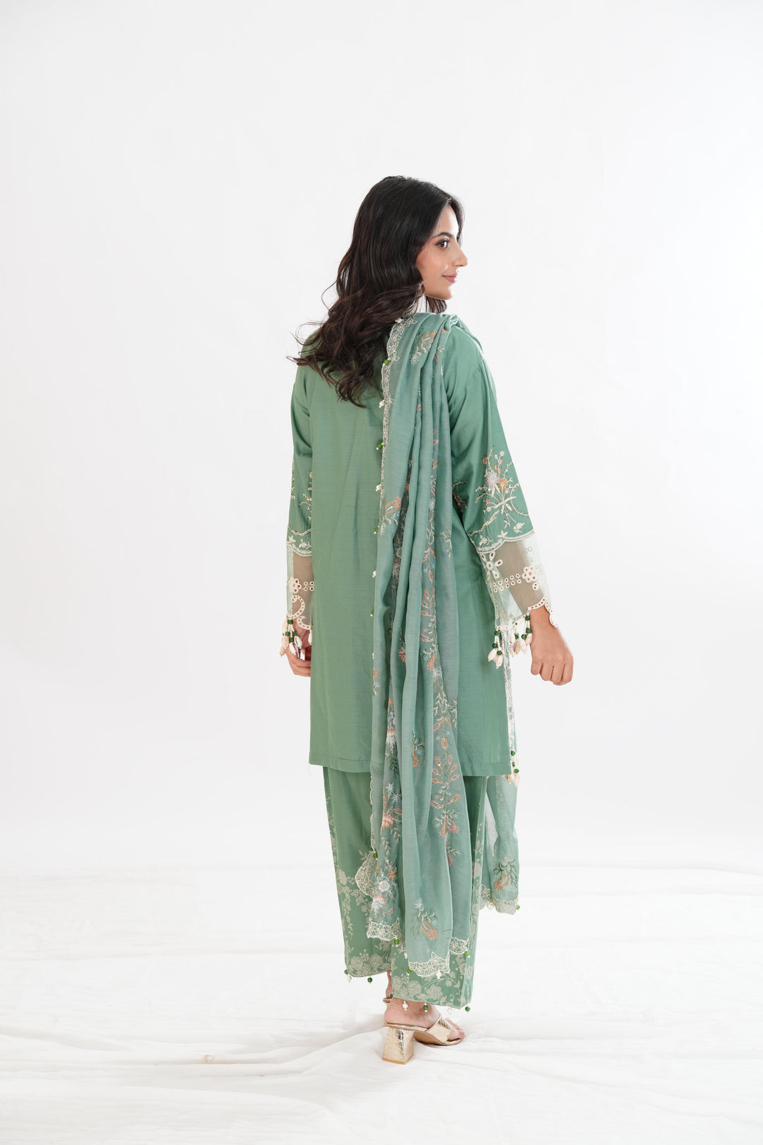 Green Luxury Lawn Stitched Suit - Sana Safinaz