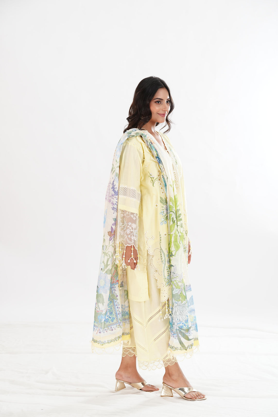 Yellow Luxury Lawn Stitched Suit - Sana Safinaz