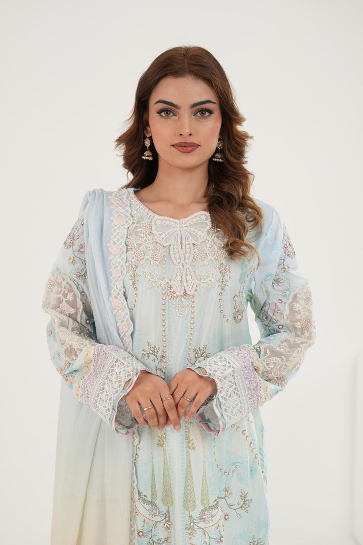 Keeva - Qalamkar Luxe Silk Stitched