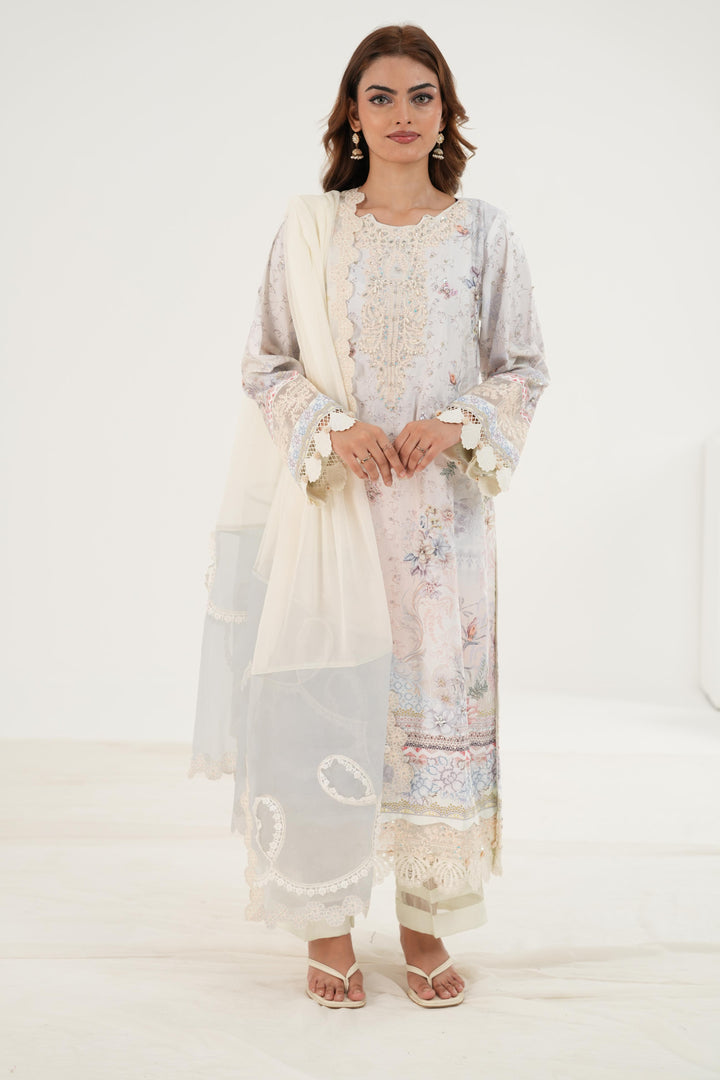 Roisin - Qalamkar Luxe Silk Stitched