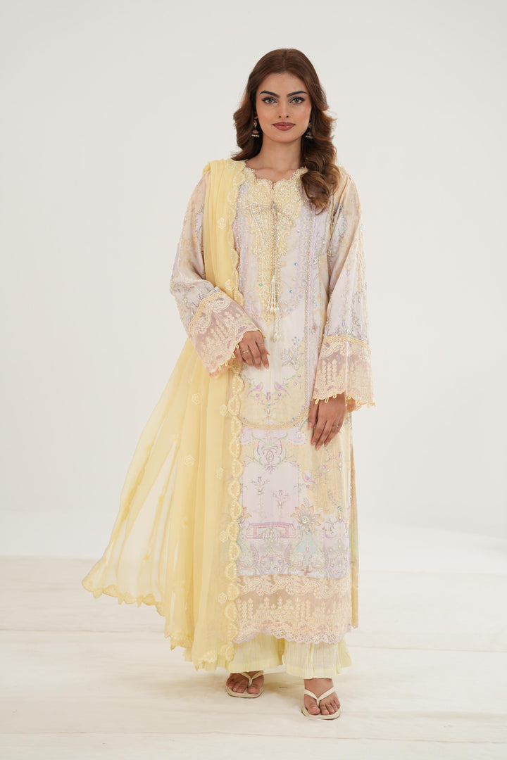 Leni - Qalamkar Luxe Silk Stitched