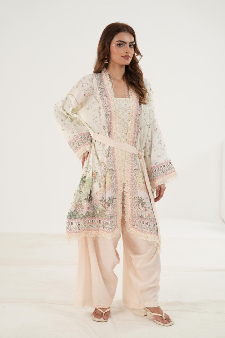 Elsa - Qalamkar Luxe Silk Stitched