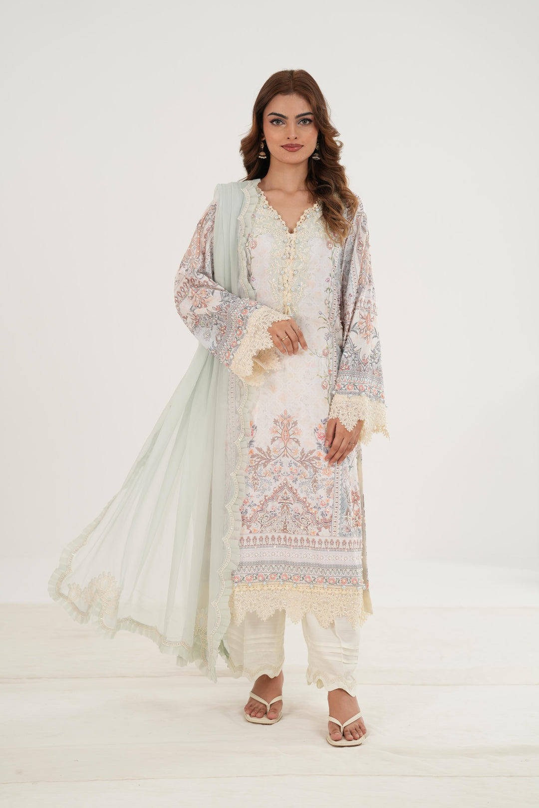 Nele - Qalamkar Luxe Silk Stitched