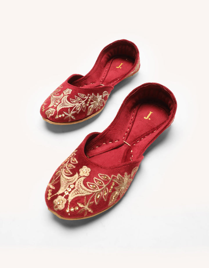 Suede Maroon Khussa - J. Junaid Jamshed