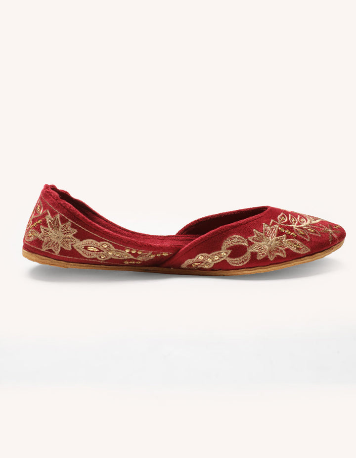 Suede Maroon Khussa - J. Junaid Jamshed