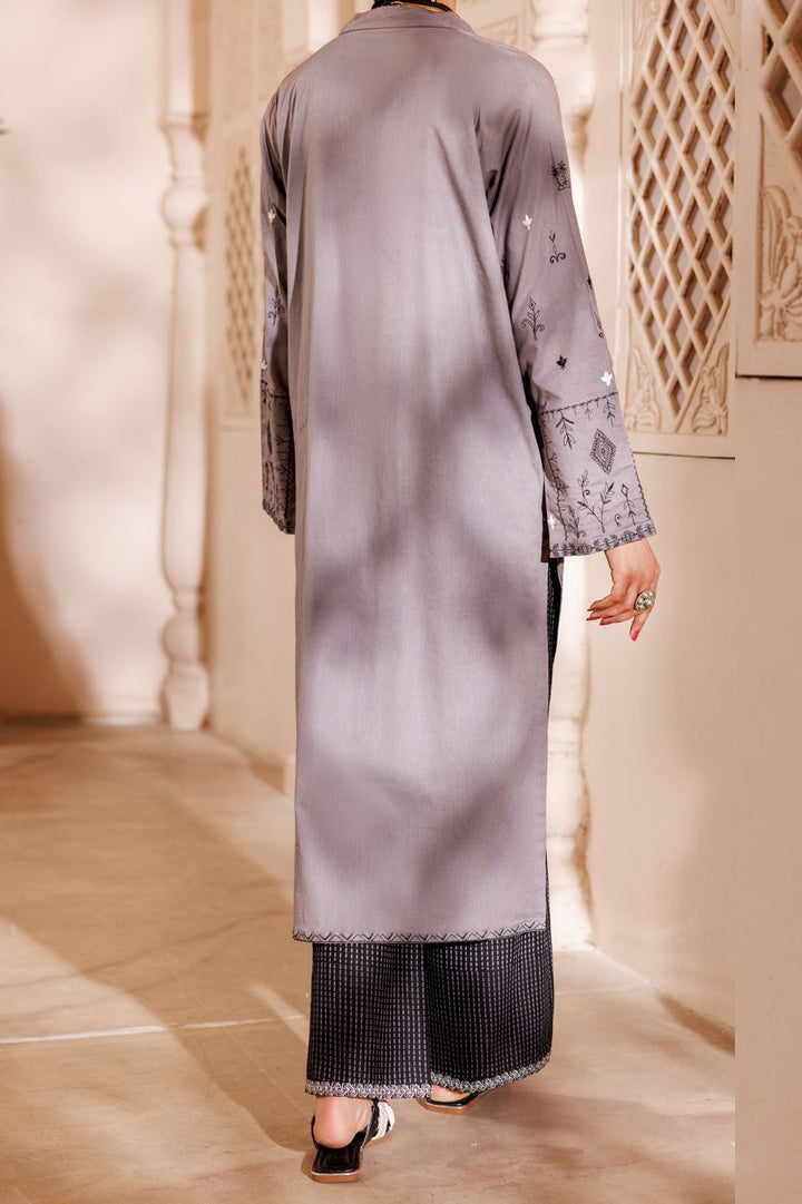 Dyed Grey Stitched Suit - Almirah