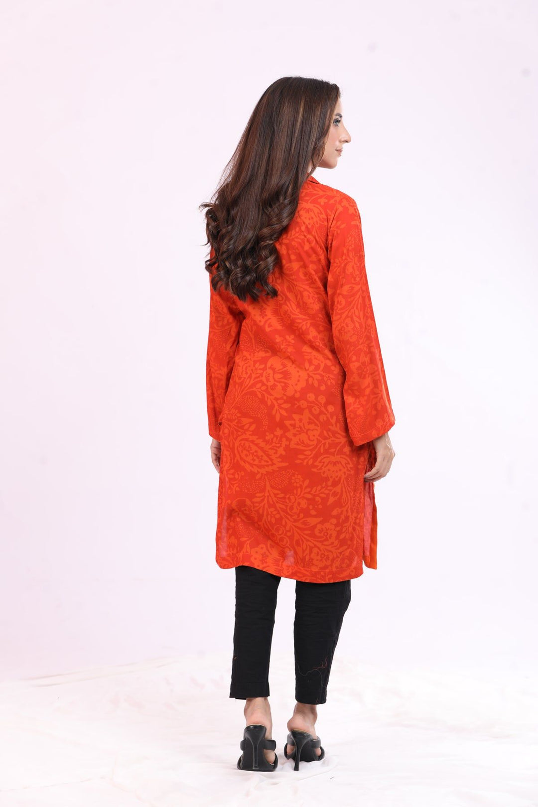 Viscose Lawn Orange Kurti - Limelight
