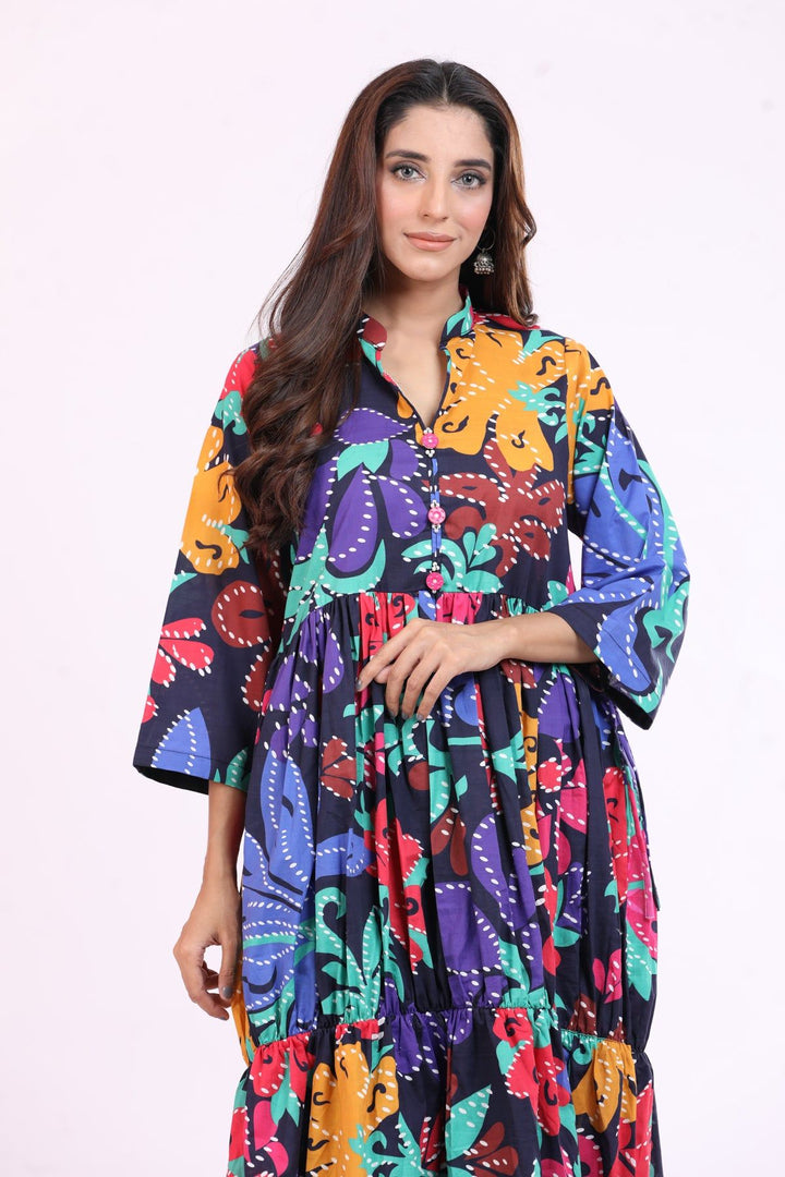 Lawn Black Kurti - Limelight