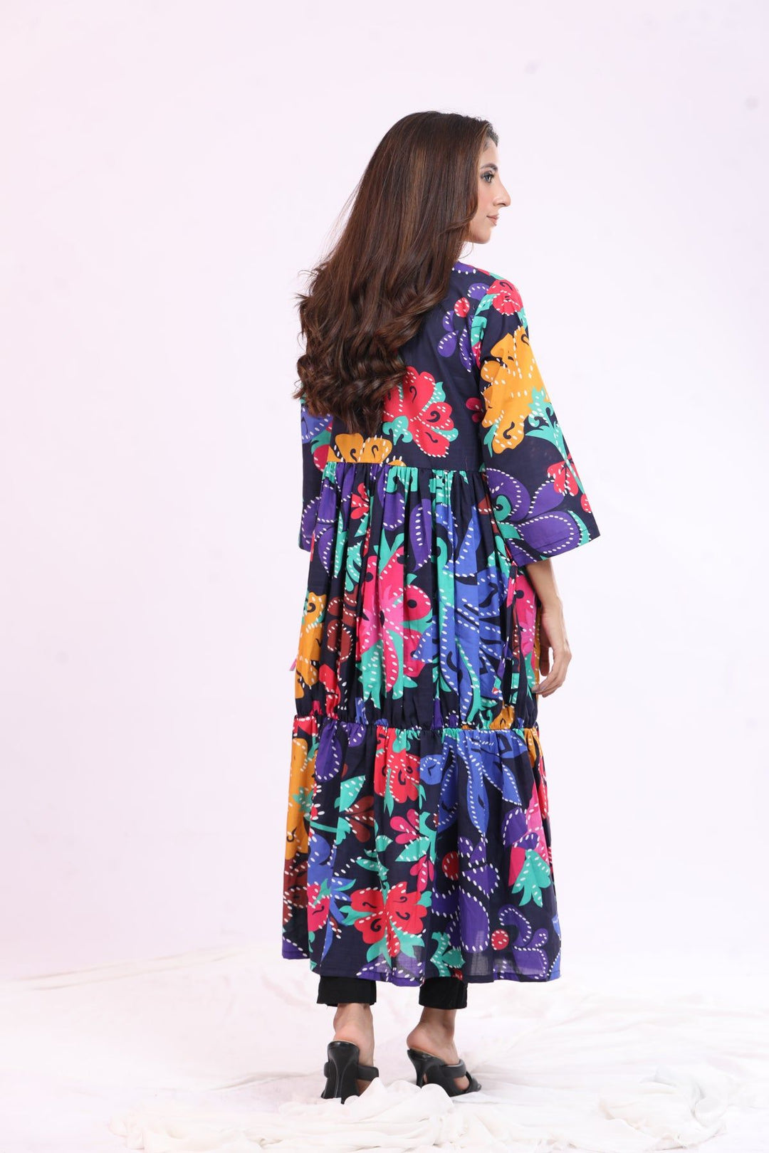Lawn Black Kurti - Limelight