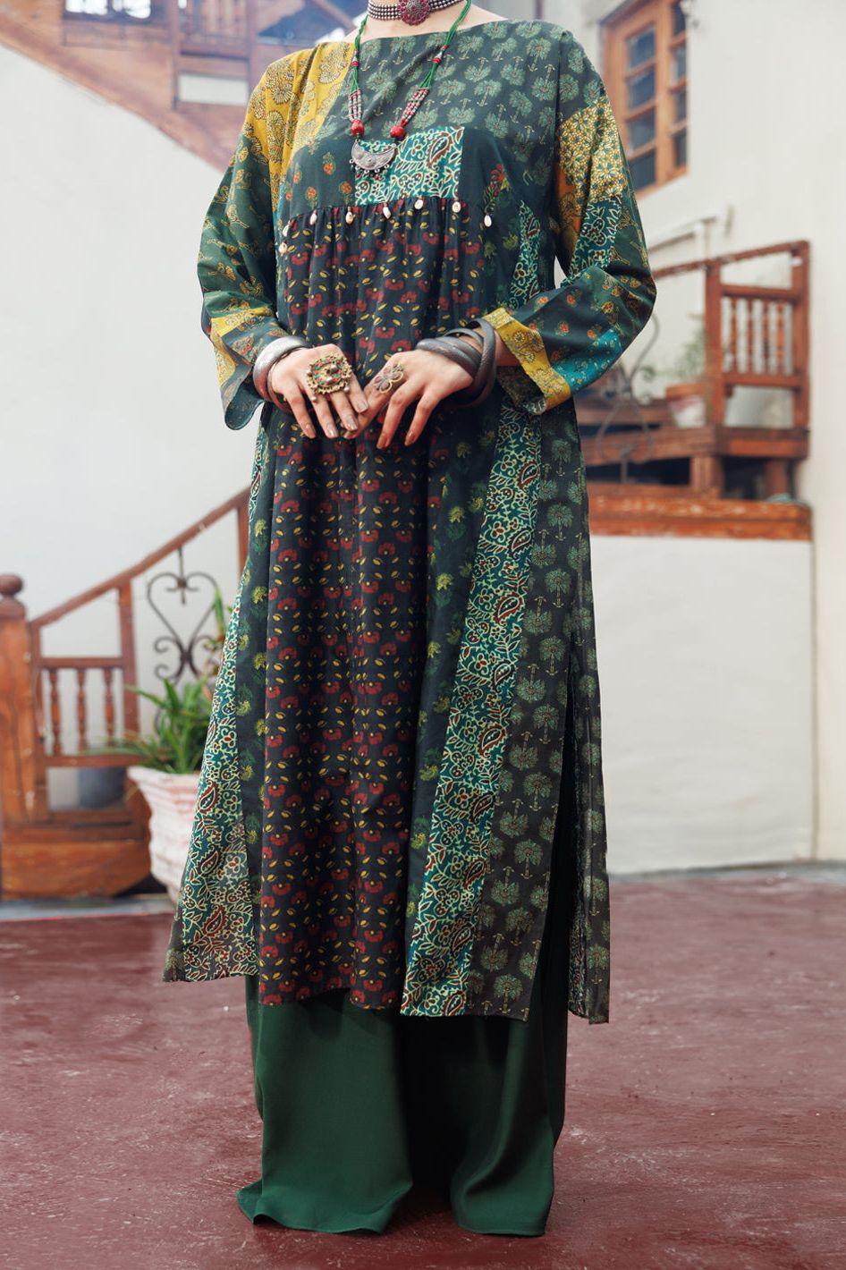 Cambric Green Kurti - Almirah