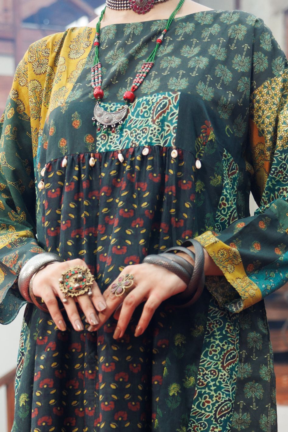 Cambric Green Kurti - Almirah