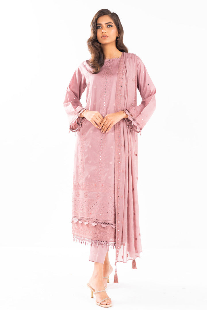 Embroidered Lawn Pink Unstitched Suit - Alkaram