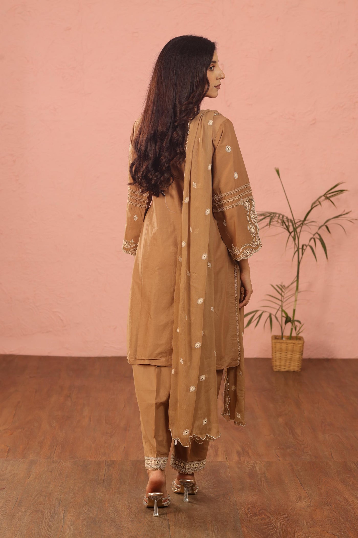 Embroidered Lawn Brown 3 Piece Suit - Al Karam