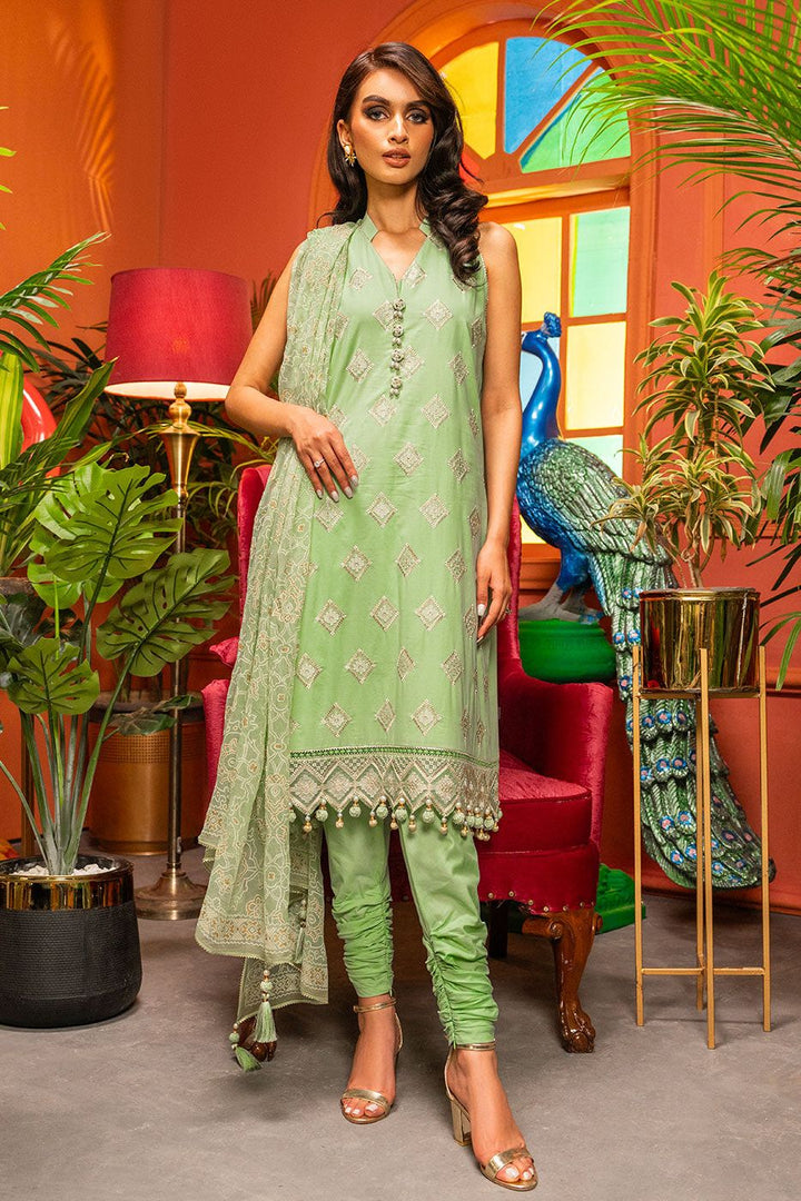 Embroidered Lawn Mint 3 Piece Suit - Al Karam