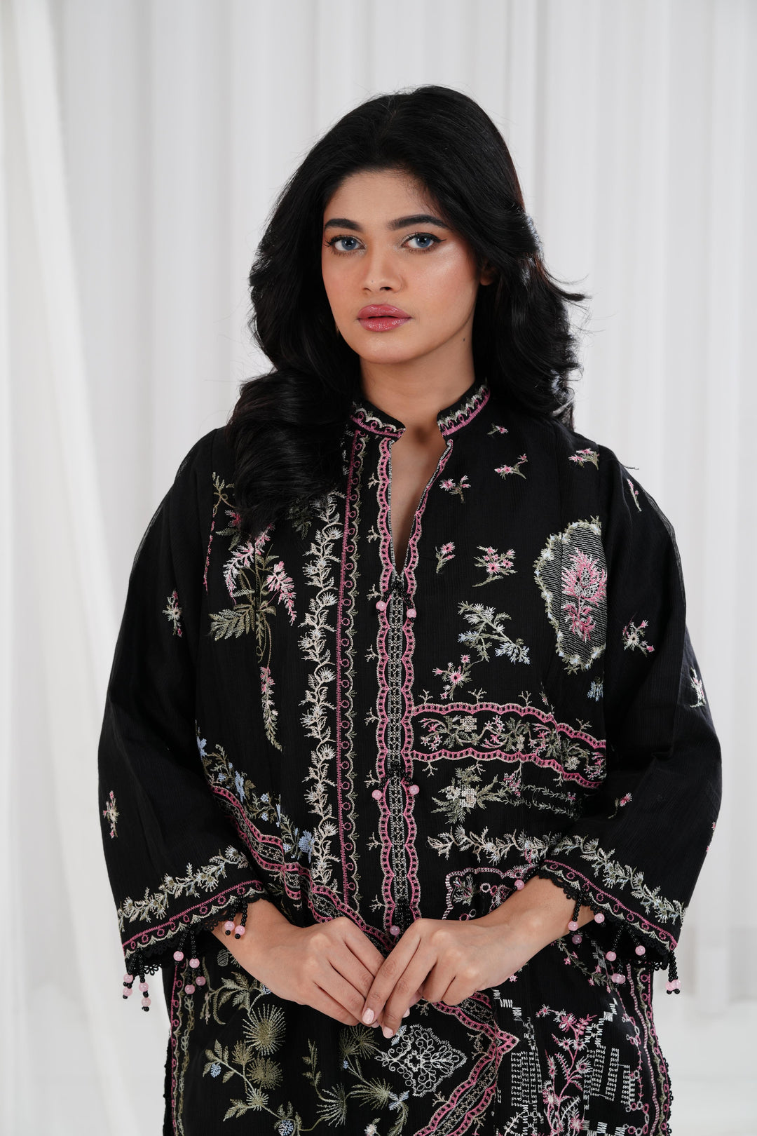 Chambray Black  Stitched Suit - Sana Safinaz Muzlin 25'