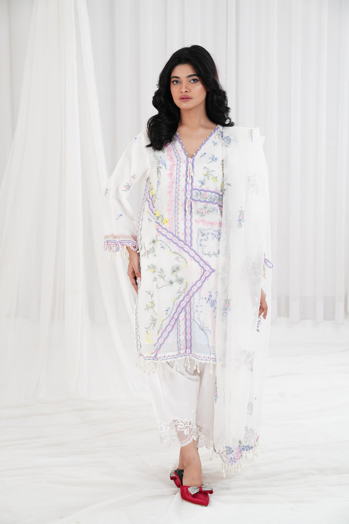 Lawn Off White  Stitched Suit - Sana Safinaz Muzlin 25'