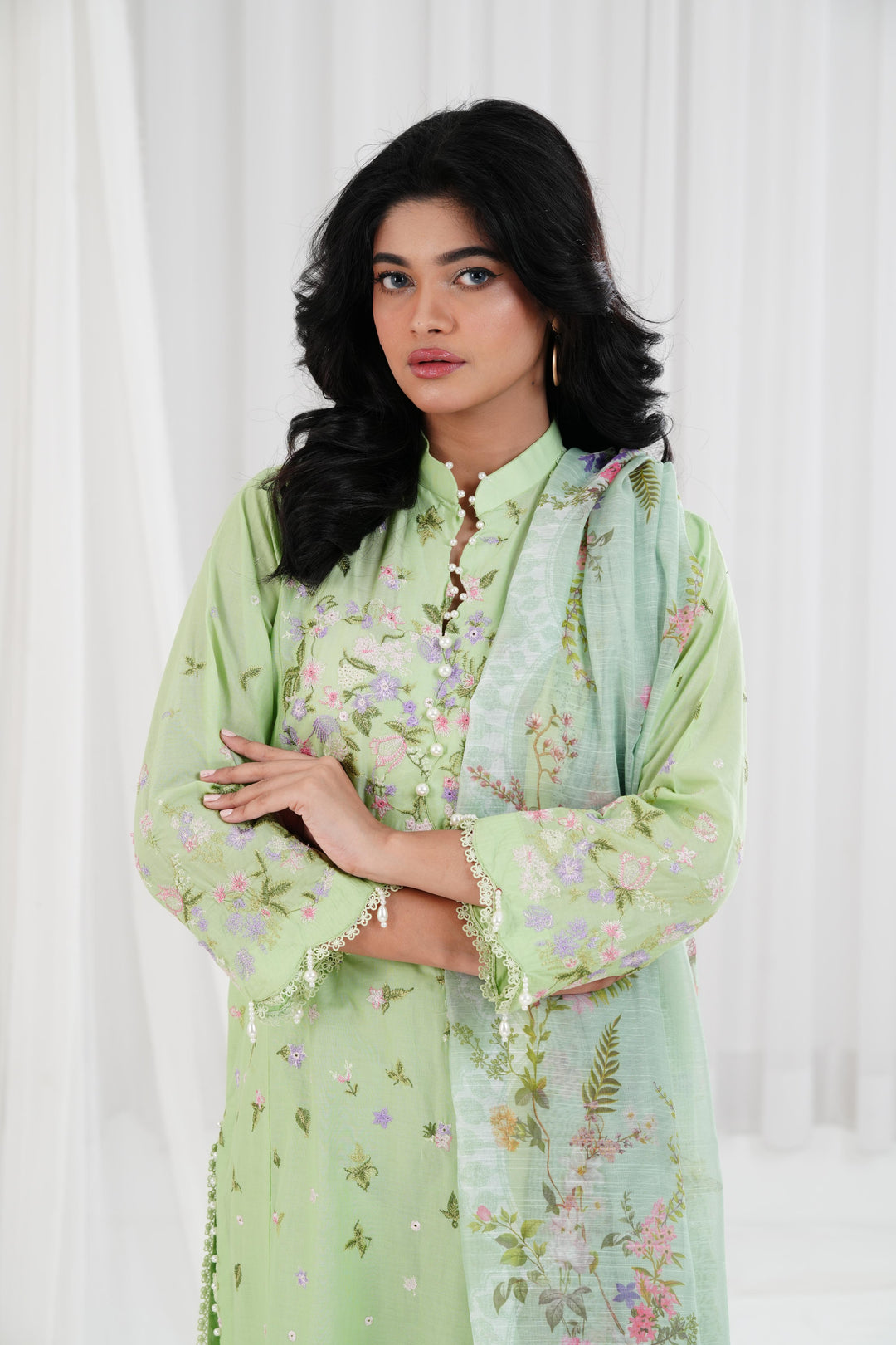 Lawn Green  Stitched Suit - Sana Safinaz Muzlin 25'