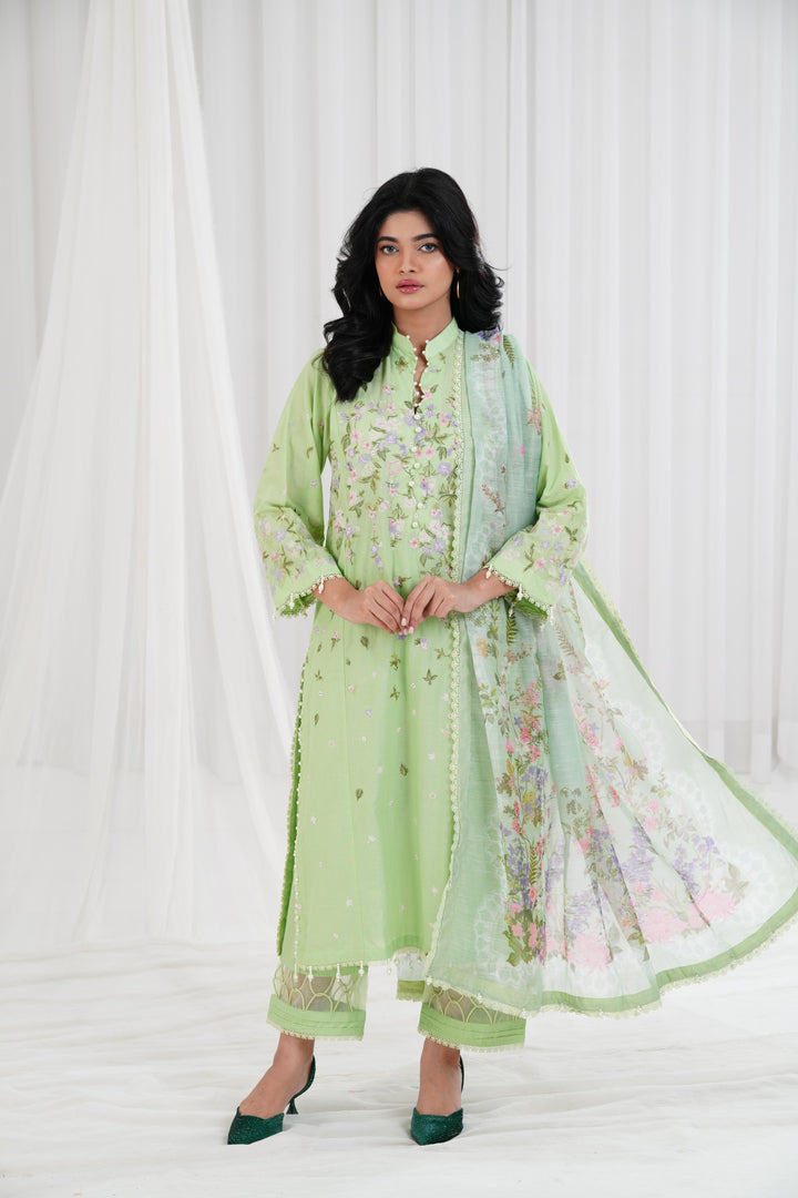 Lawn Green  Stitched Suit - Sana Safinaz Muzlin 25'