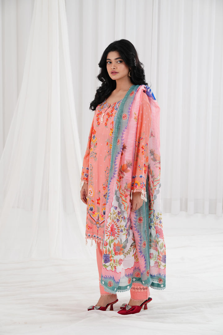 Lawn Pink  Stitched Suit - Sana Safinaz Muzlin 25'