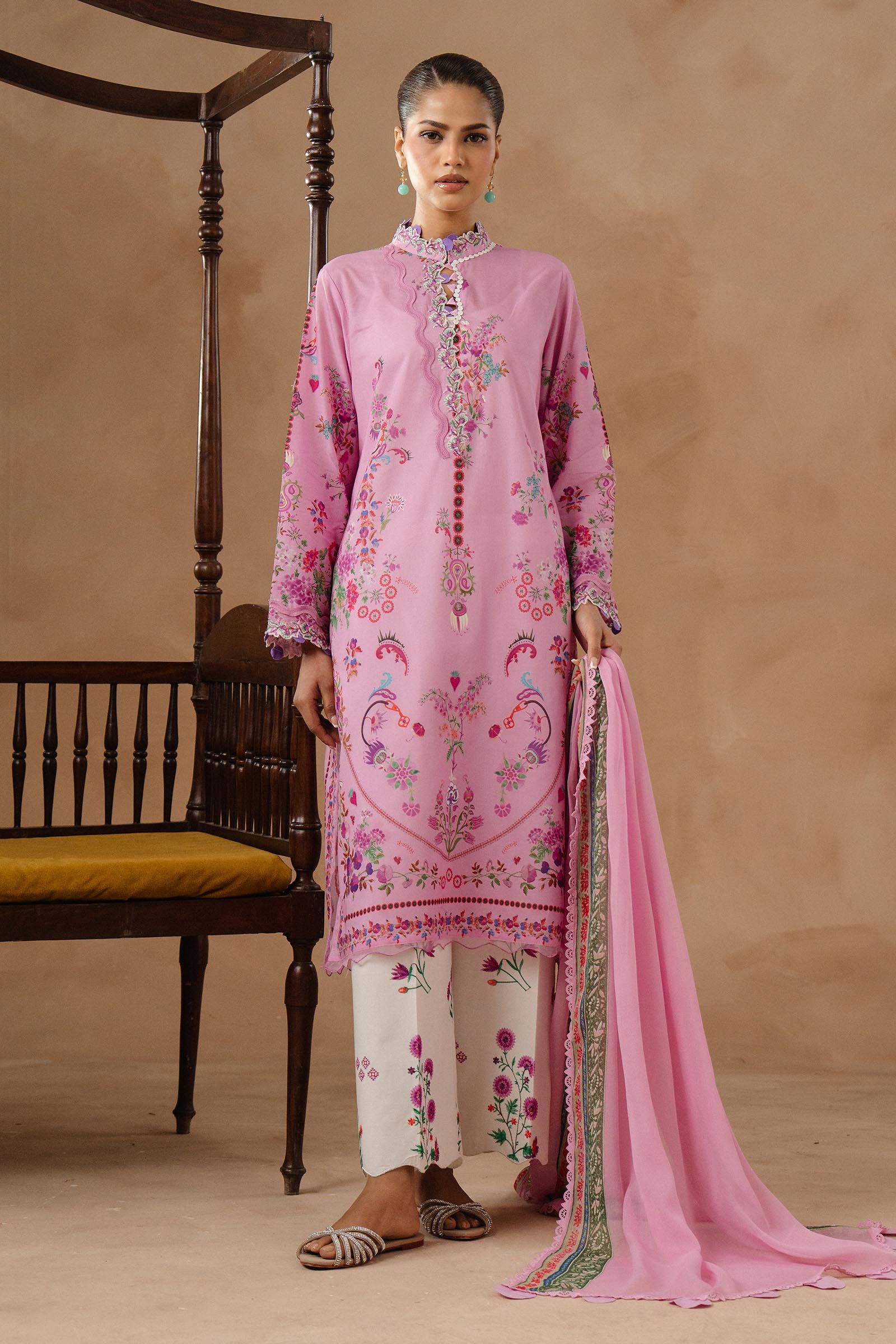 サナサフィナズSANASAFINAZ✨️民族衣装　Vネック　透感　総柄　M Sana Safinaz Clothing | Designer Women's Clothing | Janan