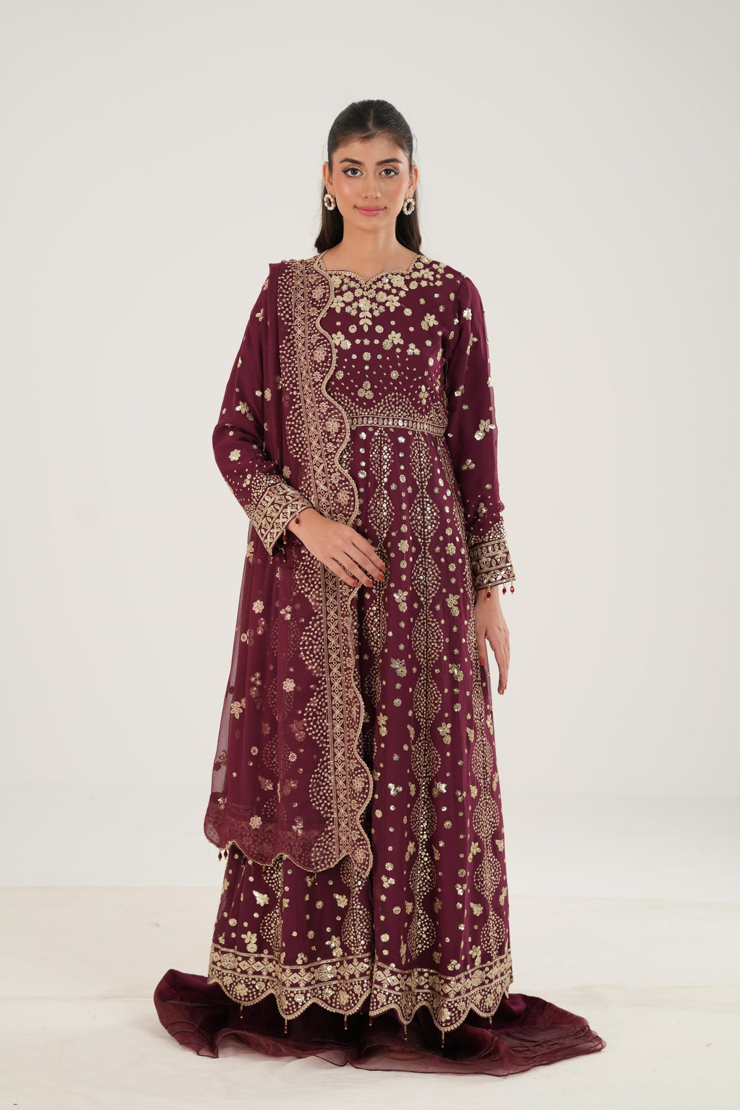 Maroon Empress - Farasha Essence Formals Stitched