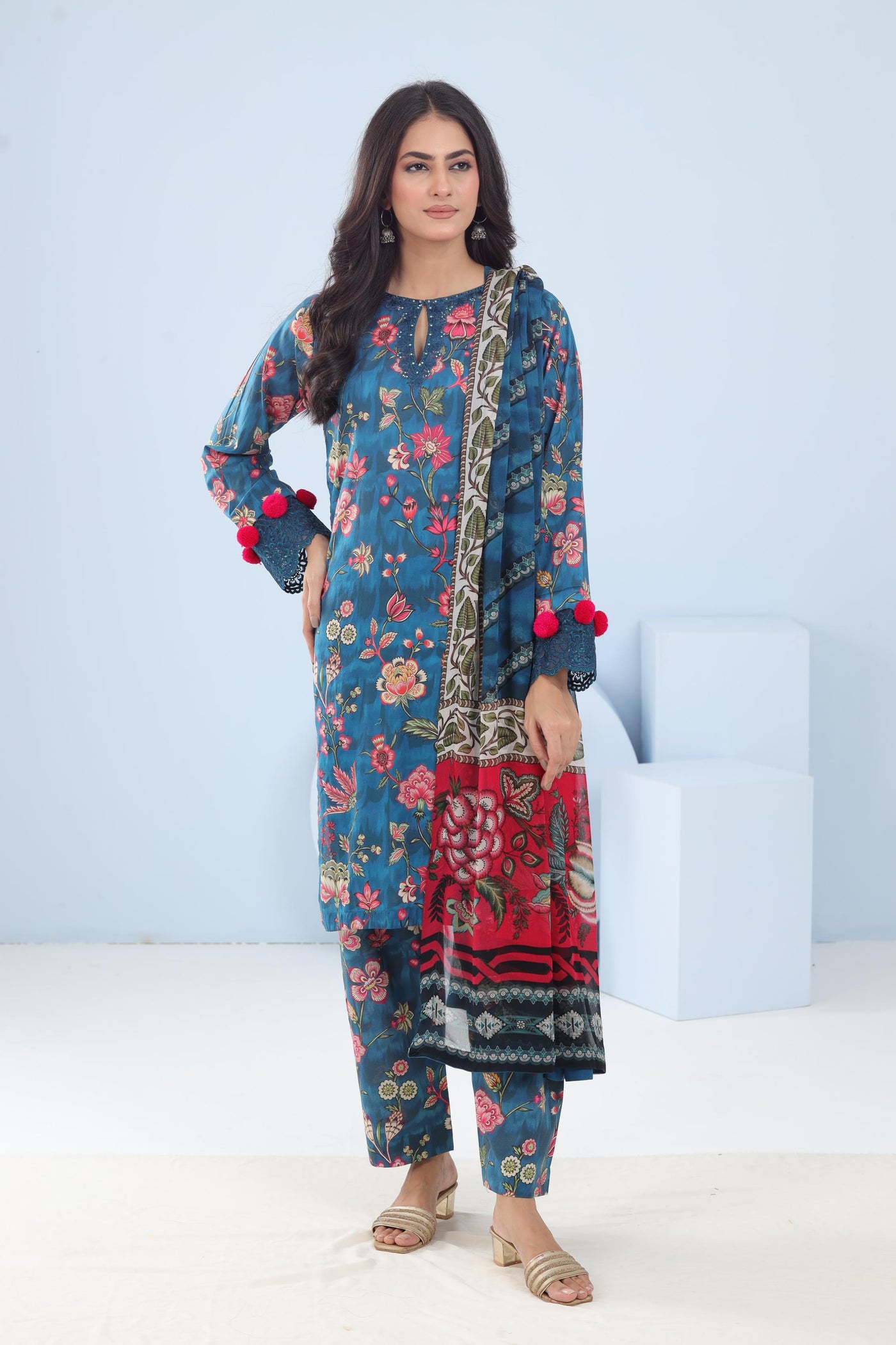 Lawn Sea Green Stitched Suit - Maria B M Basics