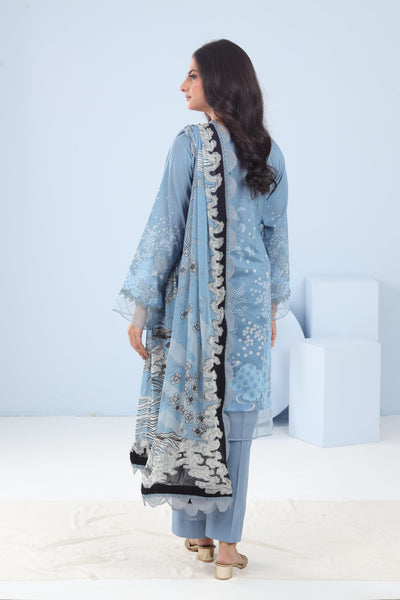 Lawn Sky Blue Stitched Suit - Maria B M Basics