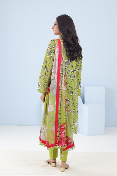 Lawn Green Stitched Suit - Maria B M Basics