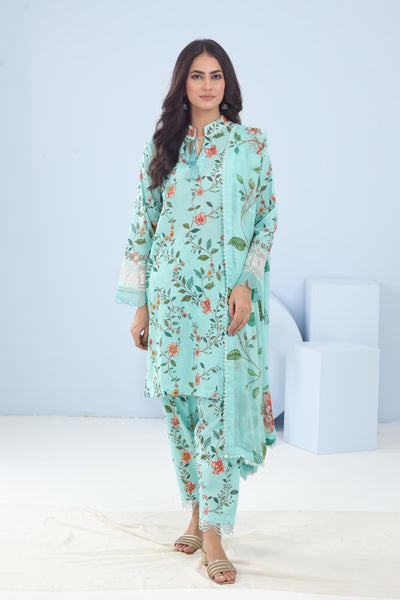 Lawn Light Green Stitched Suit - Maria B M Basics