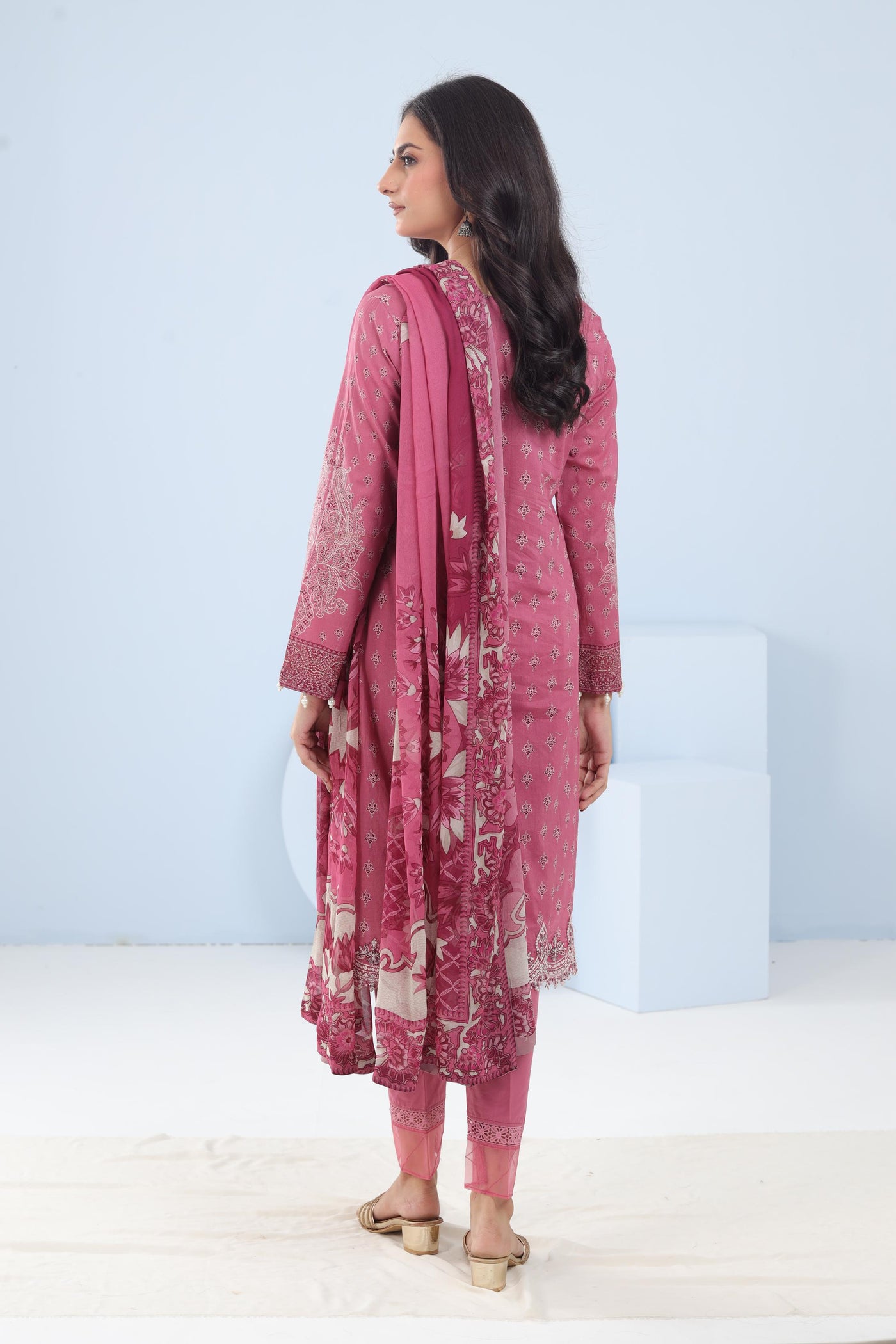 Lawn Magenta Stitched Suit - Maria B M Basics