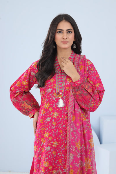 Lawn Pink Stitched Suit - Maria B M Basics