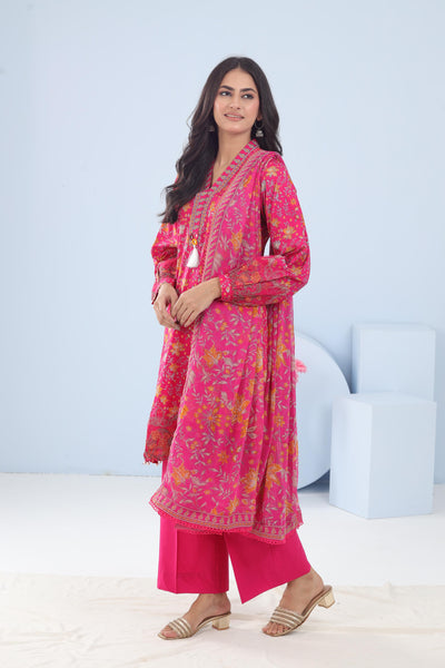 Lawn Pink Stitched Suit - Maria B M Basics