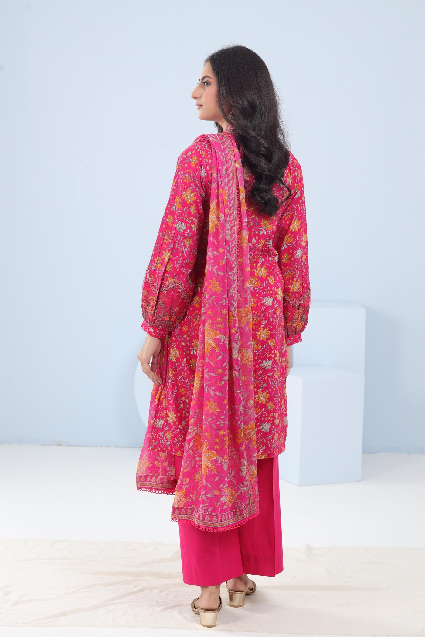 Lawn Pink Stitched Suit - Maria B M Basics