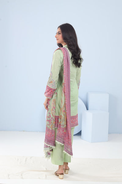 Lawn Light Green Stitched Suit - Maria B M Basics