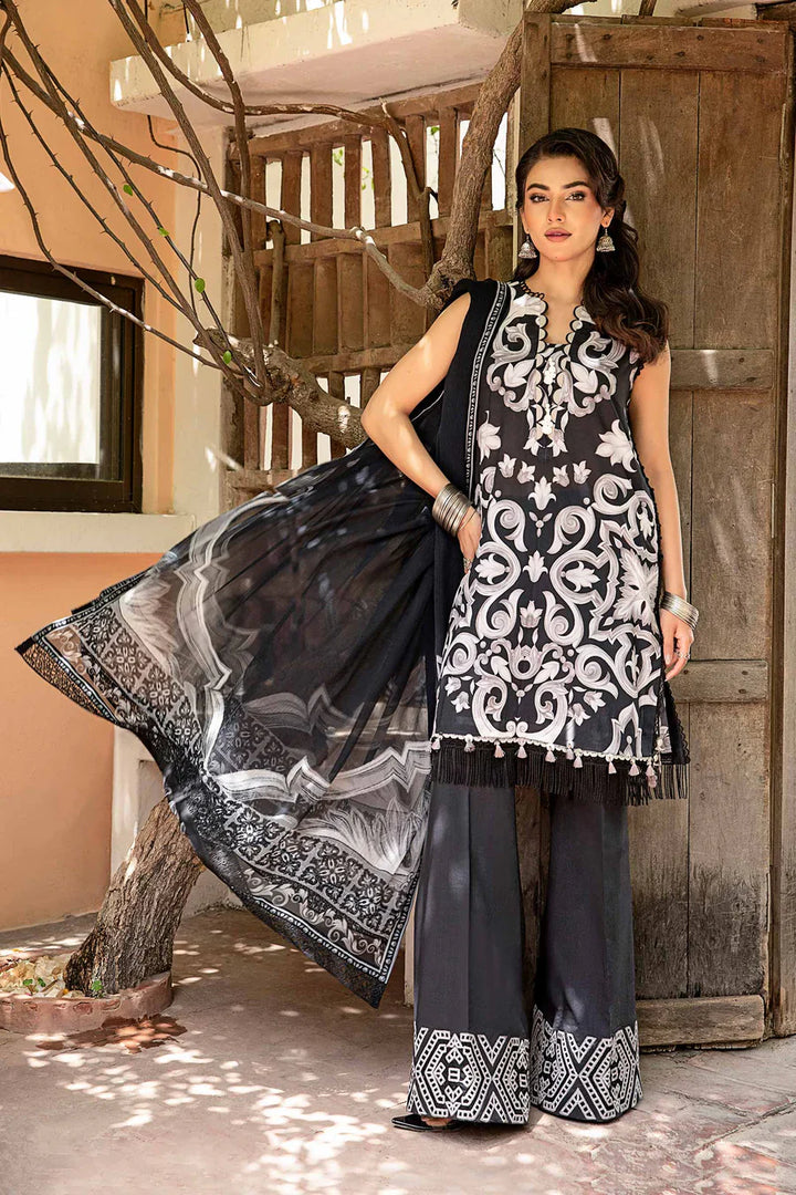 Lawn Black Stitched Suit - Maria B Eid Basic