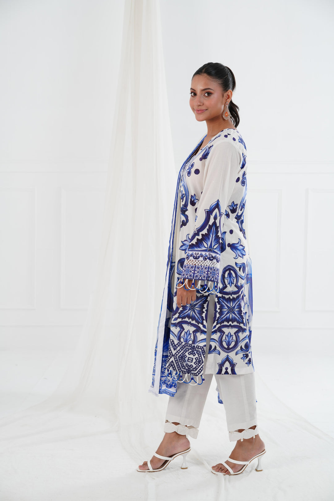Lawn Light Blue Stitched Suit - Maria B Eid Basic
