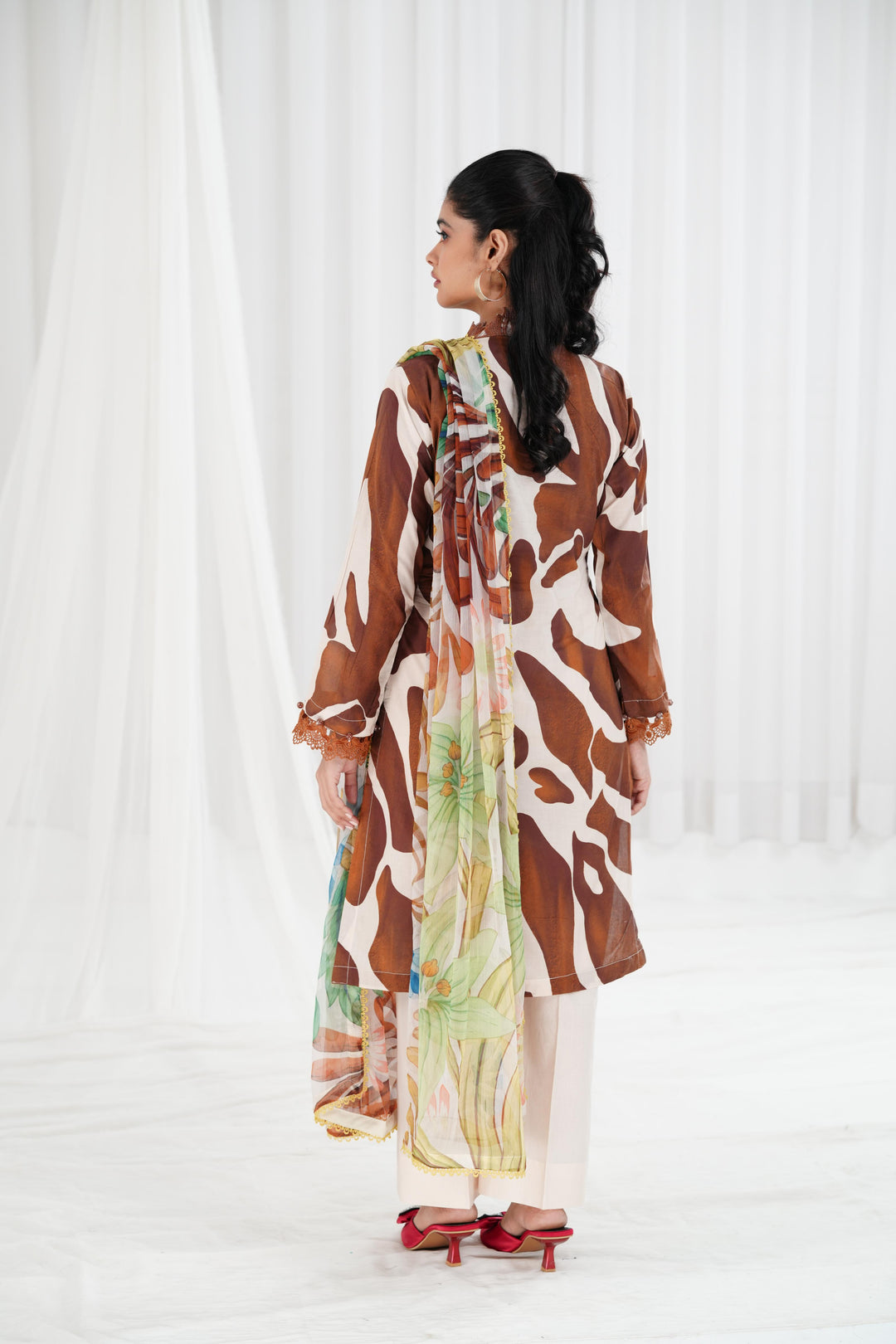 Lawn Off White Stitched Suit - Maria B Eid Basic