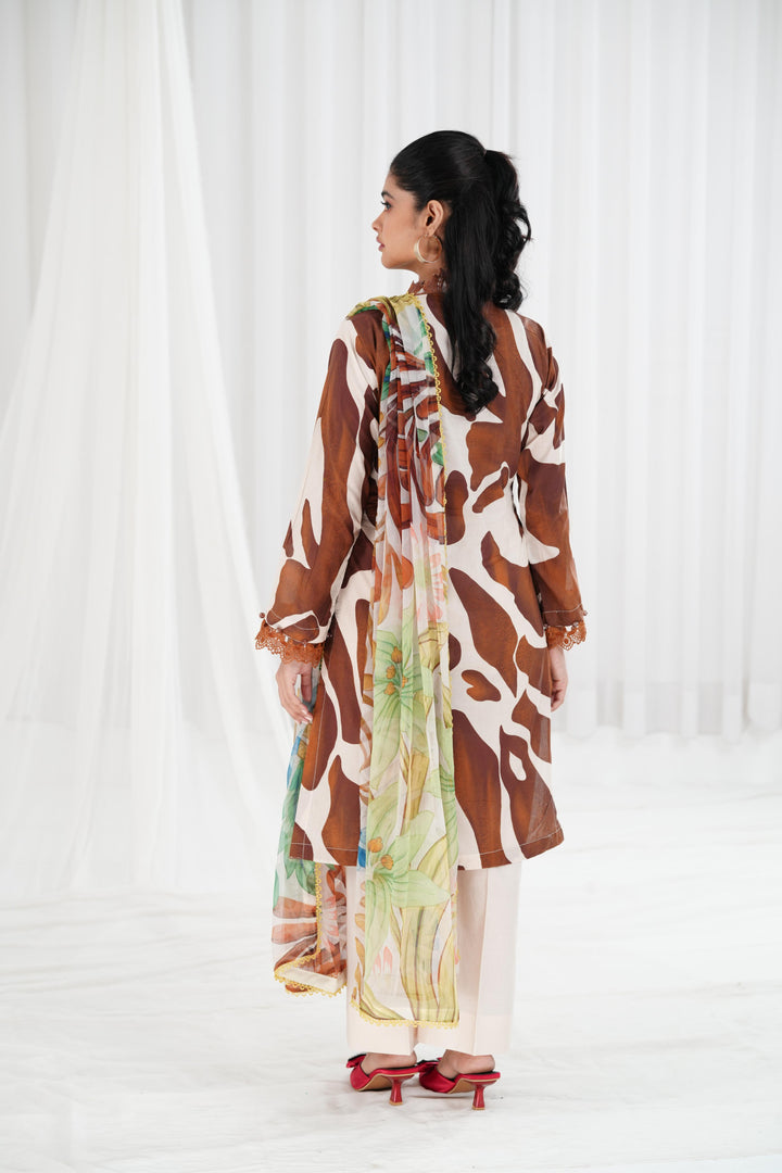 Lawn Off White Stitched Suit - Maria B Eid Basic