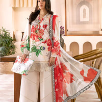 Lawn Cream Stitched Suit - Maria B Eid Basic