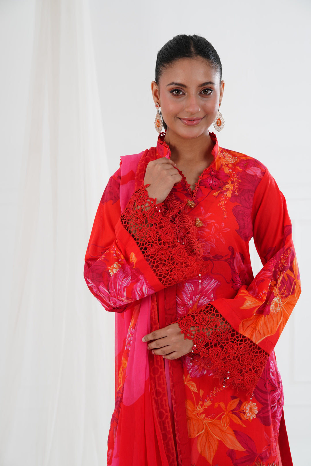Lawn Orange Stitched Suit - Maria B Eid Basic