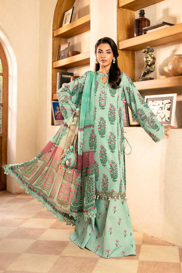 Lawn Green Stitched Suit - Maria B Eid Basic