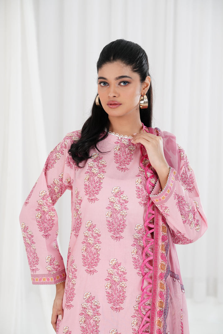 Lawn Pink Stitched Suit - Maria B Eid Basic